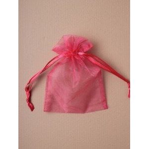 Small Organza Gift Bag  - 15 x 11cm,  Fuschia Pink.
