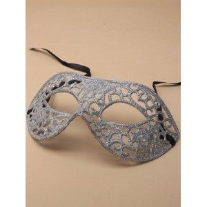 Mask Eye Silver Glitter Filligree Masquerade