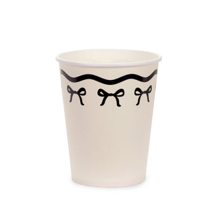 Paper Cups with Bows - Cream & Black