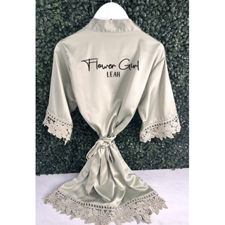 personalised childrens wedding silk robe - flower girl