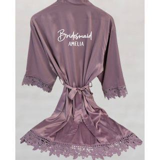 Mauve Bridesmaid Satin Robe
