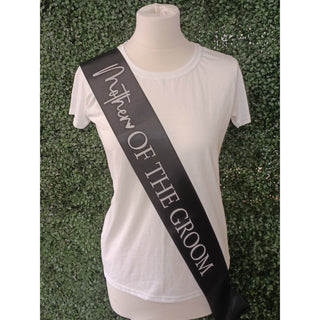 Mother Of The Groom Black & White Sash