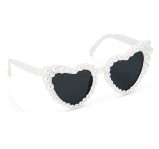 Heart-shaped Glasses with Pearls, white