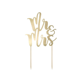 Mr & Mrs Cake Topper, Gold