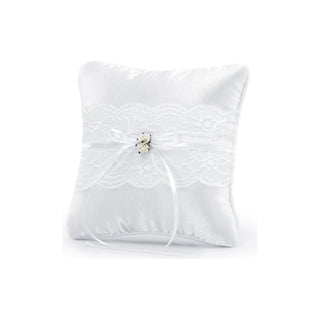 Ring Bearer Pillow, White 16cm x 16cm