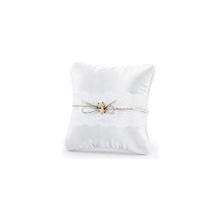 Ring Bearer Pillow, White with peach roses