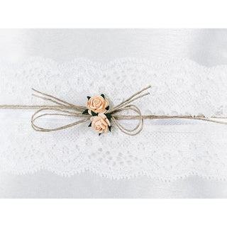 Ring Bearer Pillow, White with peach roses
