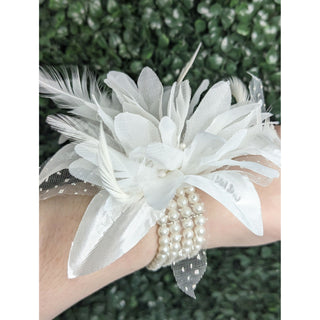 Floral Beaded Wrist Corsage