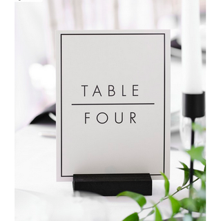 Black and White Wedding Table Numbers (1-12)