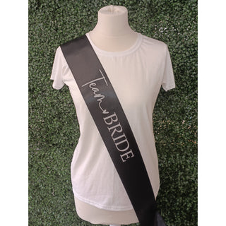 Team Bride Sash Black & White
