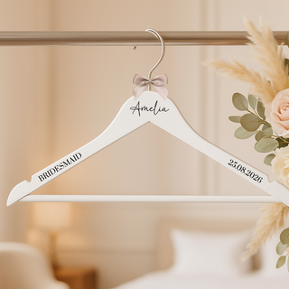 Personalised Bridal Hanger - White (Silver Hook)