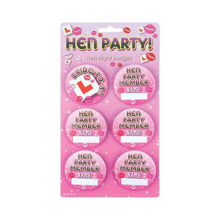 Badge Hen Night 5.7cm (6 badges)