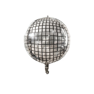 22-inch silver disco ball foil balloon, ideal for disco-themed celebrations and hen parties.