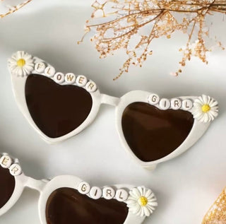 Beaded Flower Girl Love Heart Sunnies