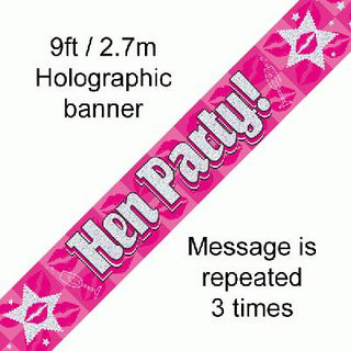 Hen Party Holographic Banner