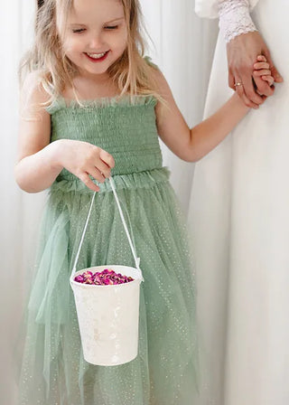 White Flower Petal Bucket