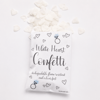 Bio Degradable White Heart Confetti