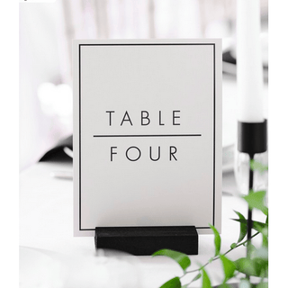 Black and White Wedding Table Numbers (1-12)