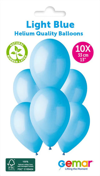 13" Latex Light Blue Balloons (10pk)
