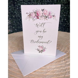 Will you be my Bridesmaid Card with envelope - Floral Design
