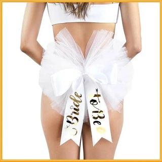 Booty Veil White Rose Gold Bride to Be