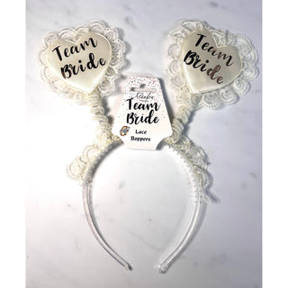 Ivory & Rosegold Lace Team Bride Boppers