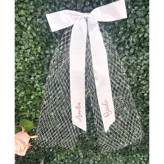 Personalised Bride Hair Bow - White