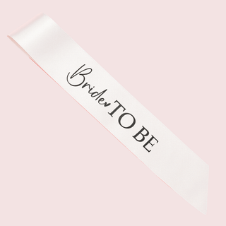 Bride To Be Black and White Sash