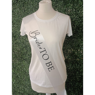 Bride To Be Black and White Sash