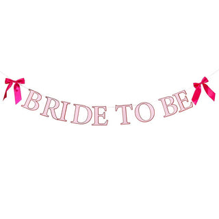 Bride to be Card Banner With Pink Satin Bows 2m