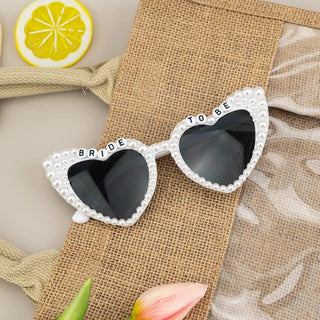 Bride To Be Pearl Heart Shaped Sunglasses