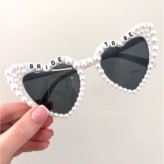 Bride To Be Pearl Heart Shaped Sunglasses