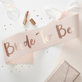 Bride to Be Sash, Pink & Rose Gold, Team Bride
