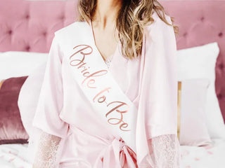 Bride To Be Sash - White & Rosegold