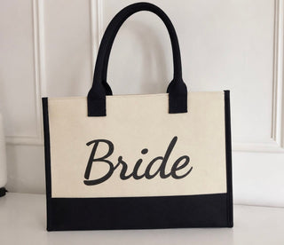 Bride Tote Bag - Black & Cream