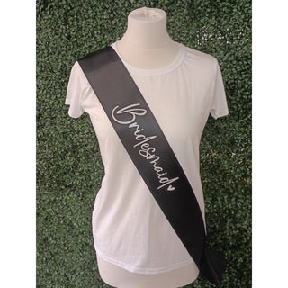 Bridesmaid Black &White Sash