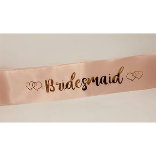 Bridesmaid Satin Sash - Pink & Rose Gold