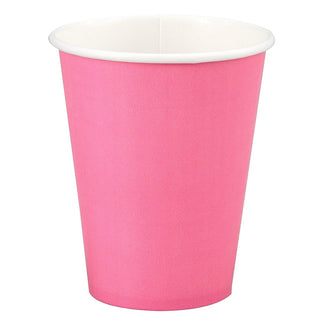 Bubblegum Pink 9oz Paper Cups x 8 – Plastic Free