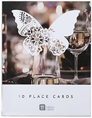 Butterfly Placecards - White (10 Pack)