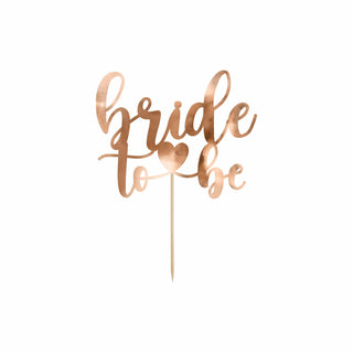 Cake topper Bride to be, 17.5 cm, rose gold