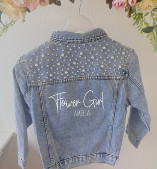 Personalised Children's Pearl Denim Jacket