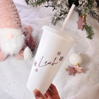 Personalised Christmas Snowflake Cold Cup