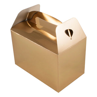Chrome Gold Party Boxes With Handles (6pk)