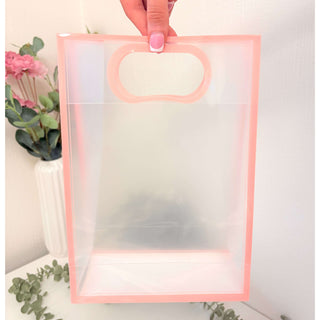 Clear Gift Bag with Peach Outline