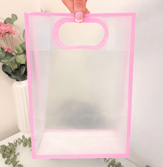Clear Gift Bag with Pink Outline