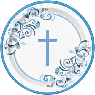 Communion Blue Plates (8 per pack)