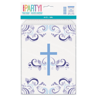 Communion Blue Treat Bags - 8 Pack