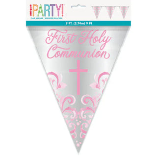 Communion Pink Flag Banner Long Fold