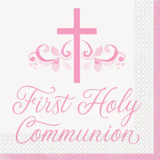 Communion Pink Napkins (16 per pack)