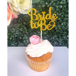 Cupcake Toppers - Gold Bride To Be (6)